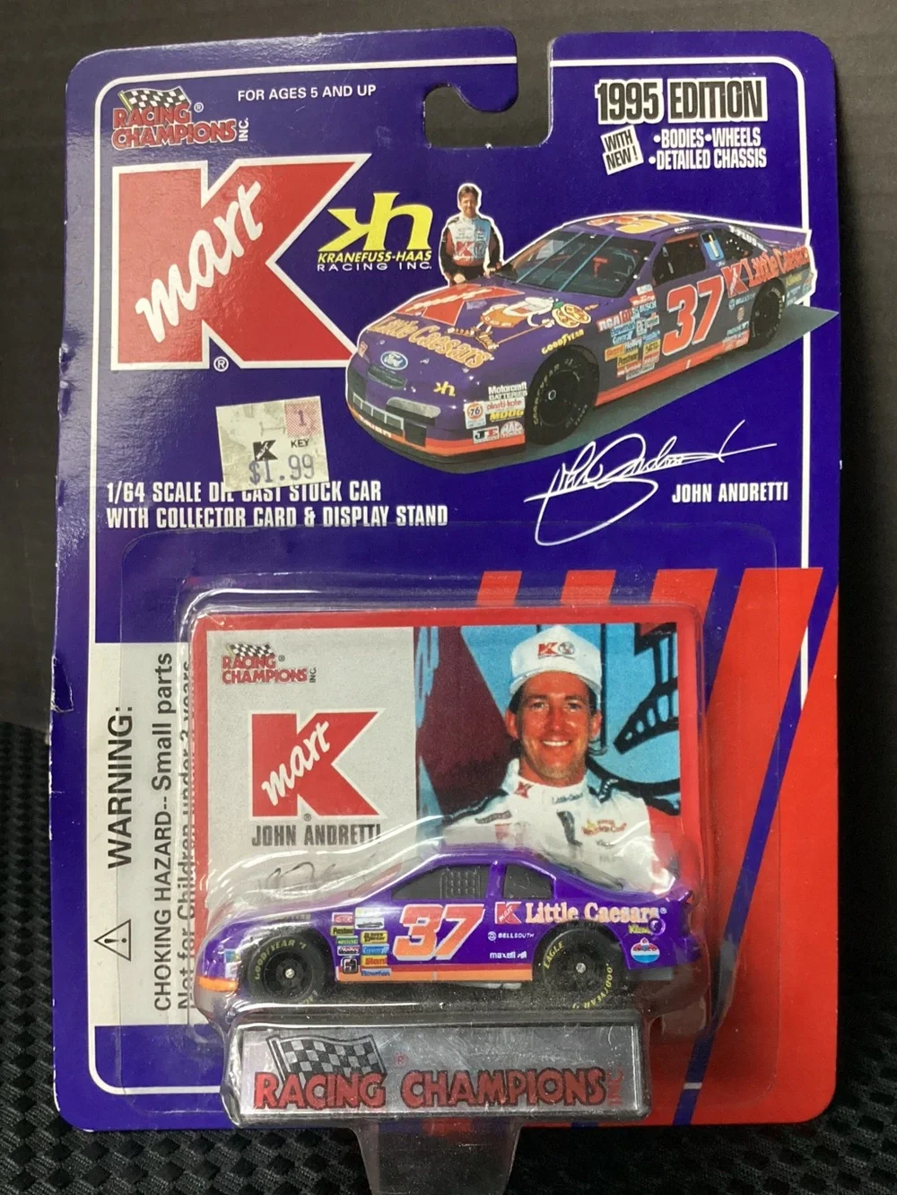 1995 Kmart John Andretti #37 racing champions Purple Die-Cast collectible Car
